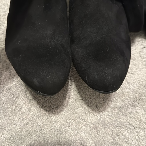 Sam Edelman Kent Faux Suede Thigh High Black Heeled Boots 7 - Picture 5 of 6